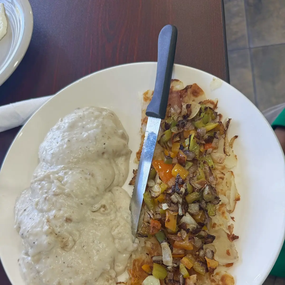 Sausage Gravy over Biscuits