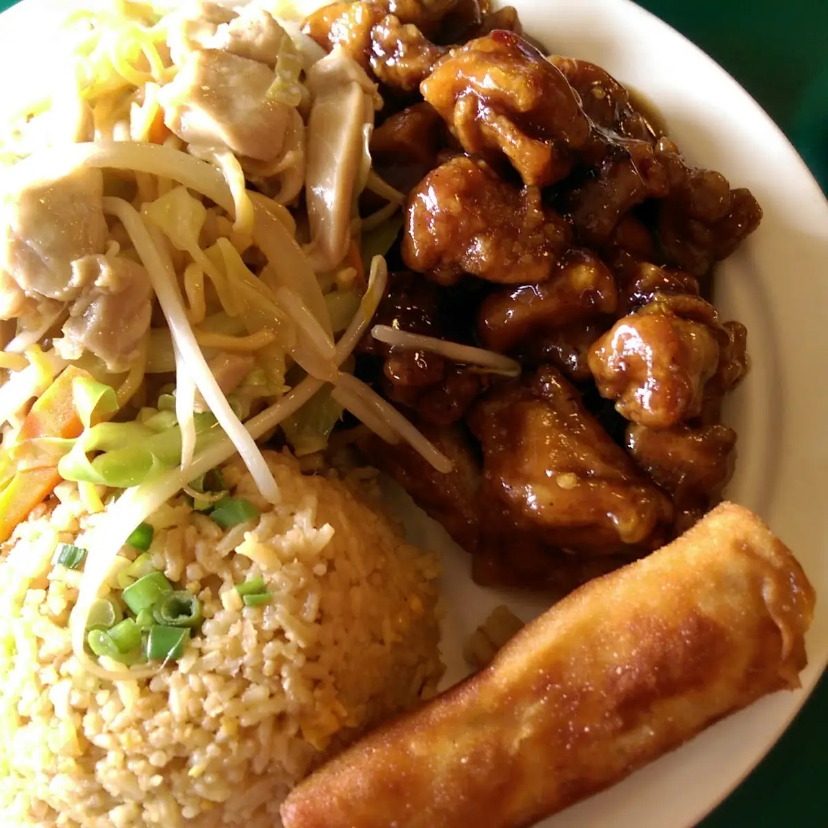 Orange Chicken Fried Rice and Egg Roll