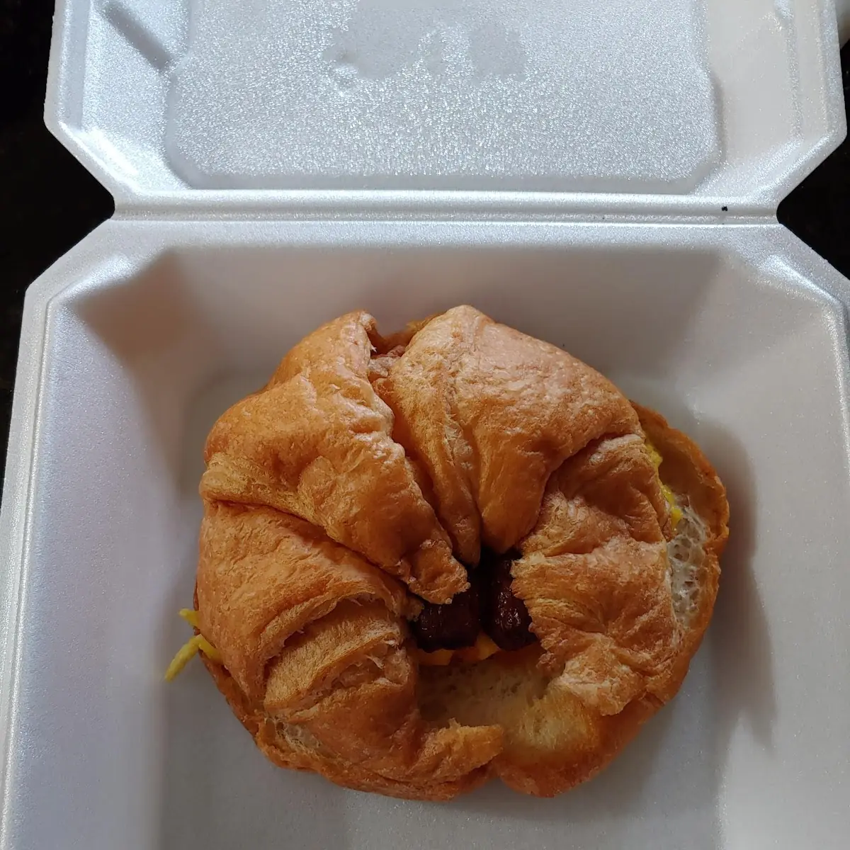 Bacon Egg and Cheese Croissant Breakfast Sandwiche