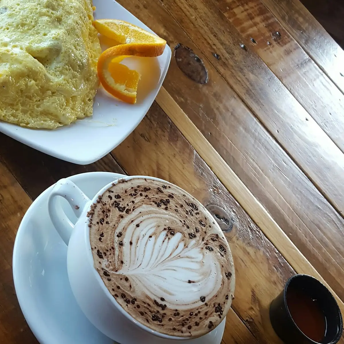 Cheese Omelet and Latte
