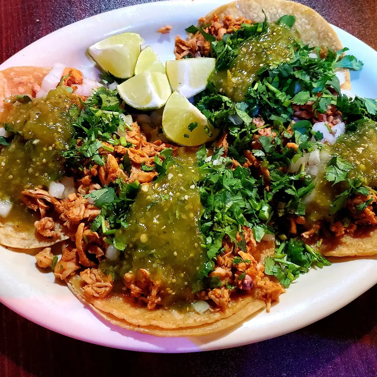 Chicken Tacos with Cilantro and Onions on Corn Tortillas on Taco Tuesday