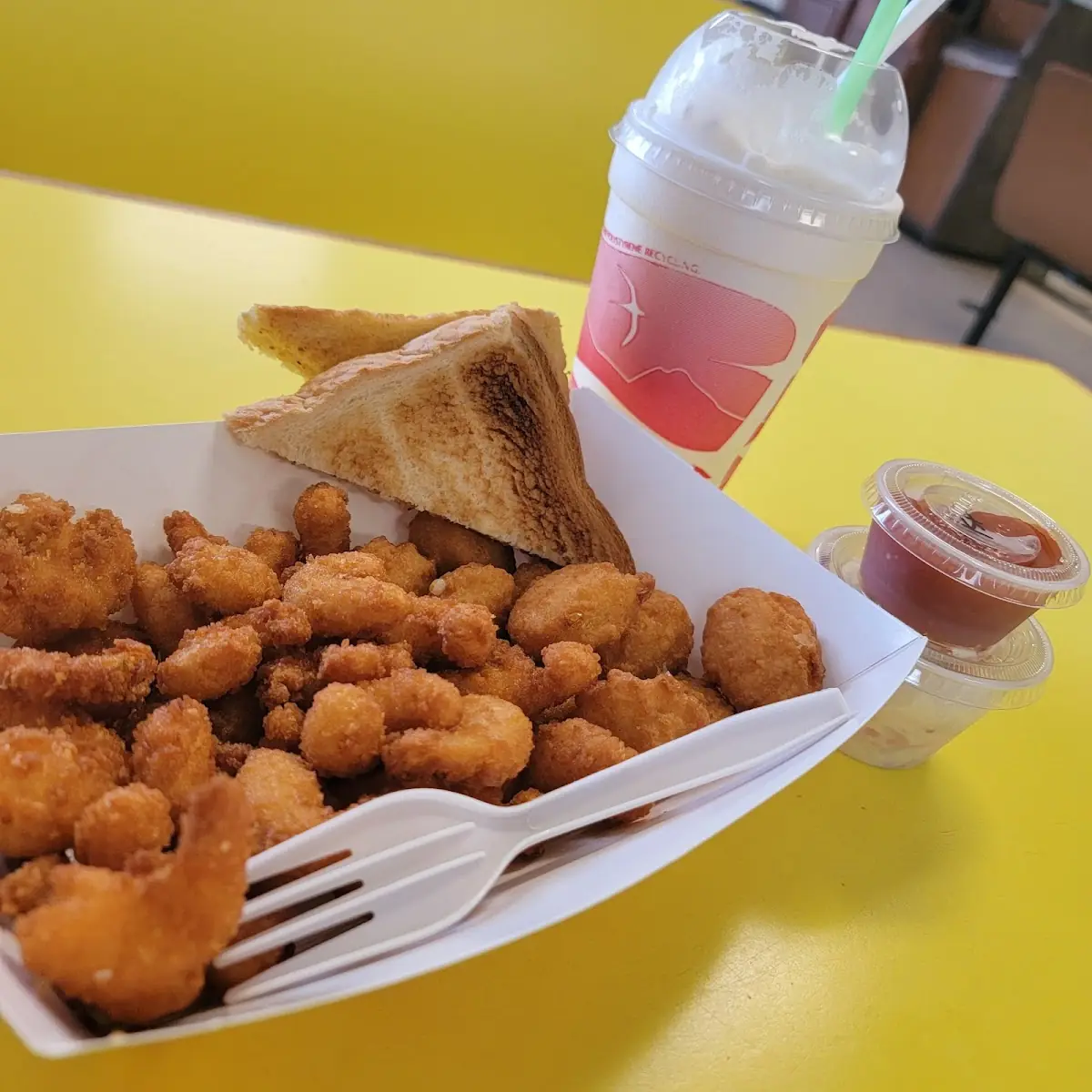 Shrimp Basket with Corn Fritters