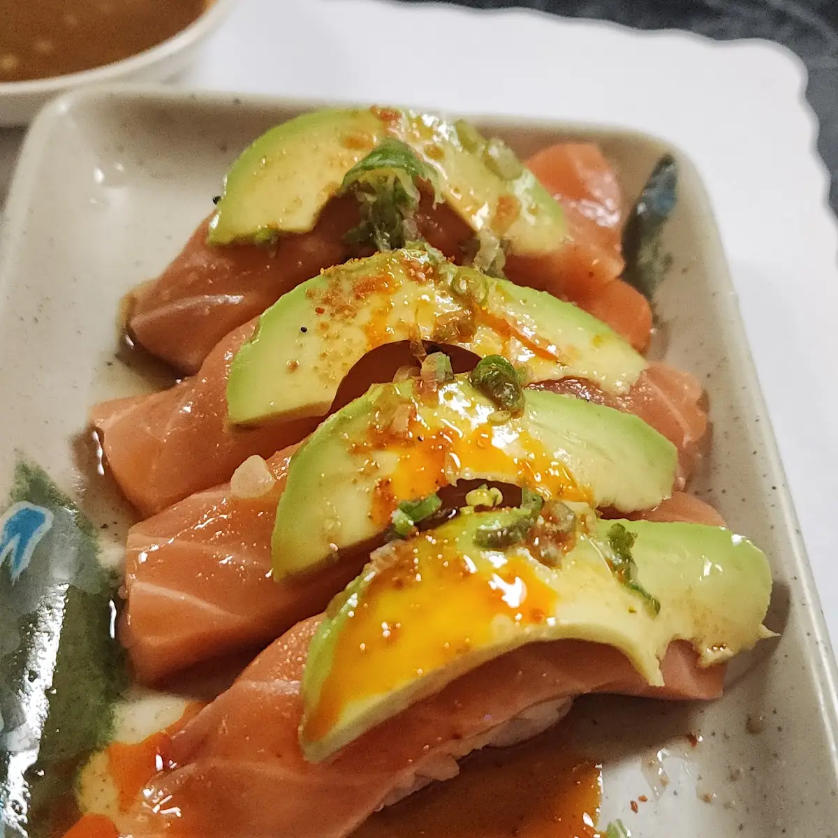 Salmon Nigiri with Avocado