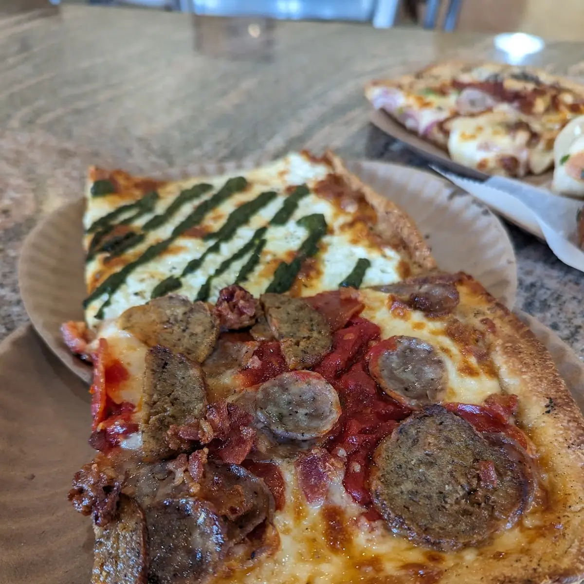 Sausage and Pepperoni Pizza Slice