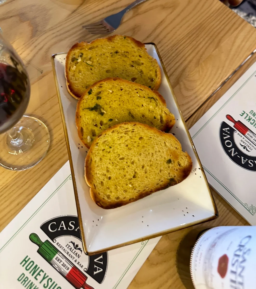 Garlic Bread, Casa Nova Italian Restaurant & Bar, Honeysuckle