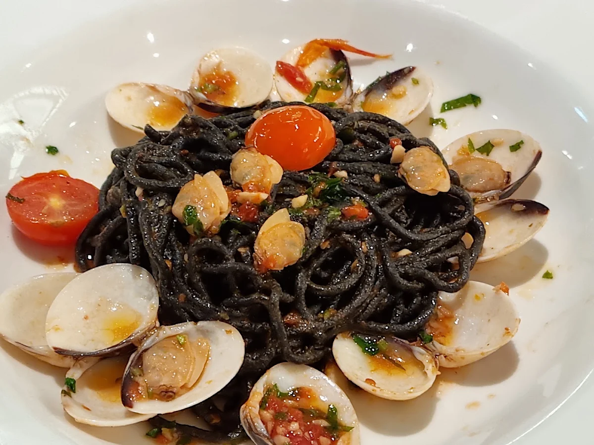 Squid Ink Spaghetti with Garlic Fresh Clams, Casa Nova Italian Restaurant & Bar, Honeysuckle