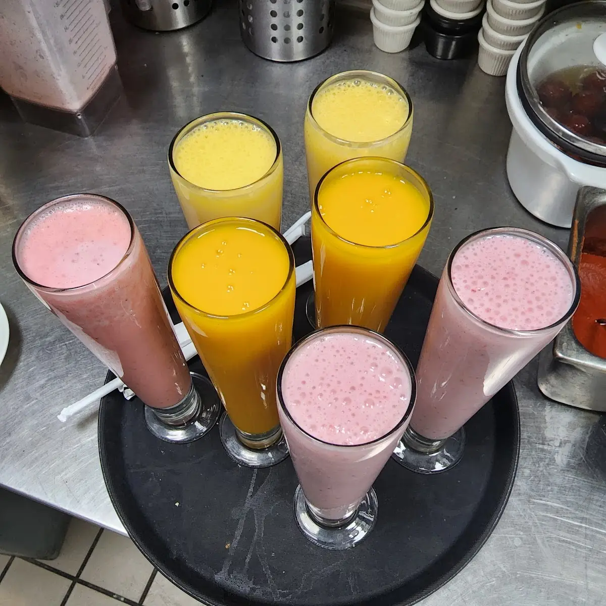 Yammi Mango Lassi Strawberry Lassi and Mango Juice
