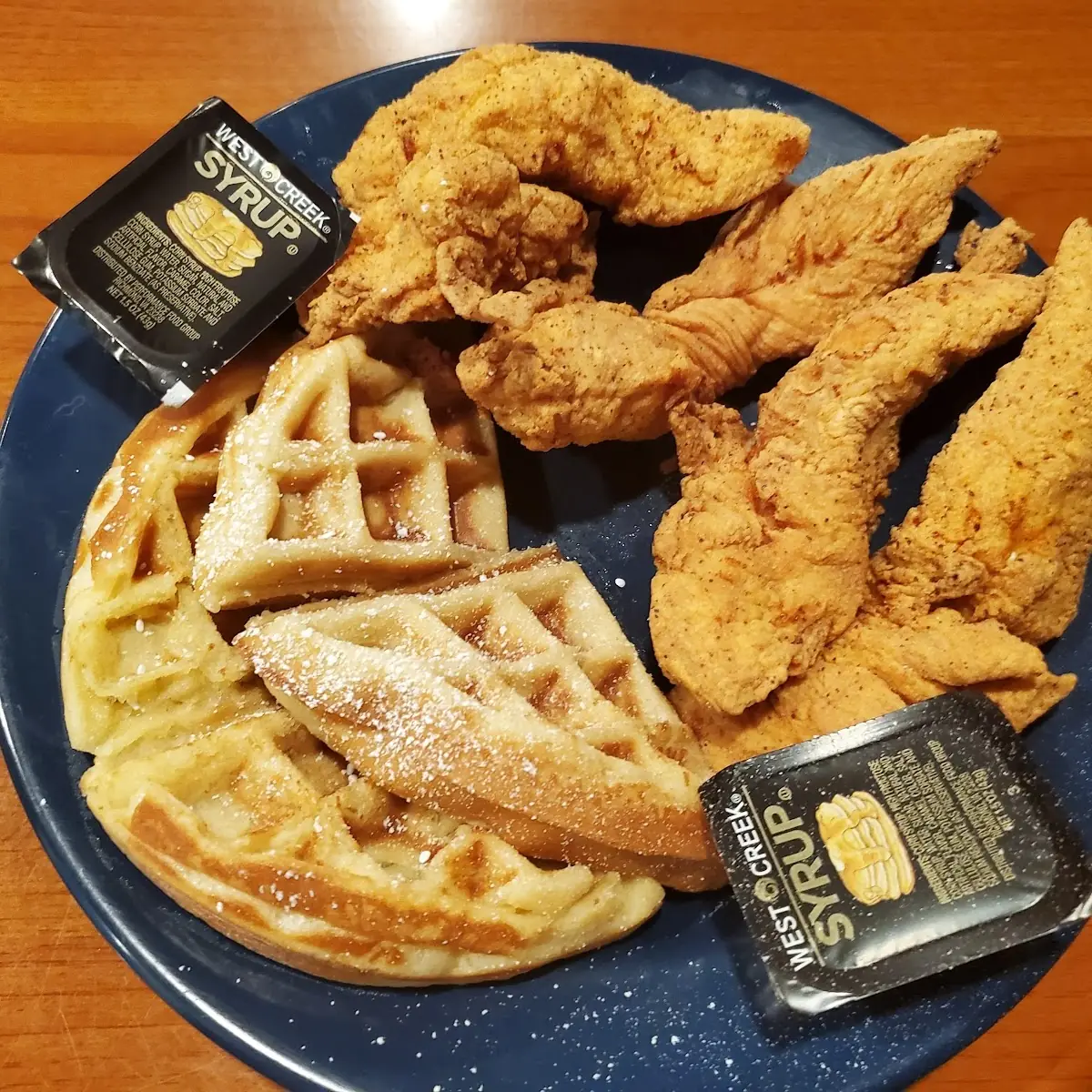 Chicken & Waffles with Side of Hash Browns