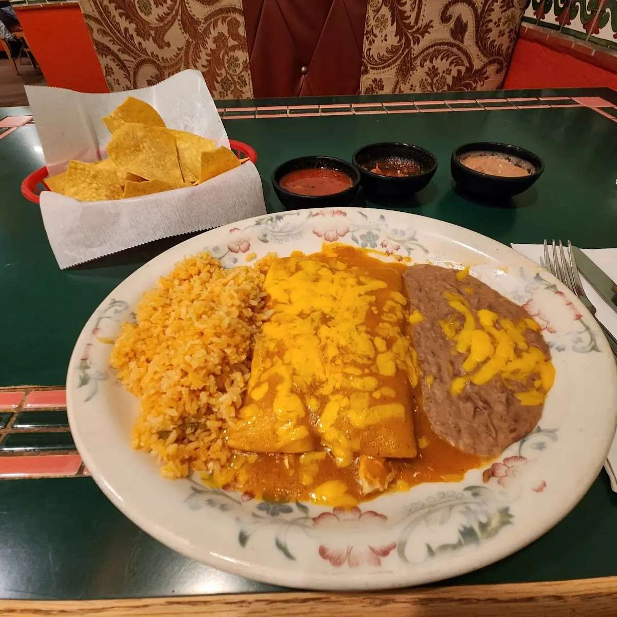 Chicken Enchilada and Chile Relleno