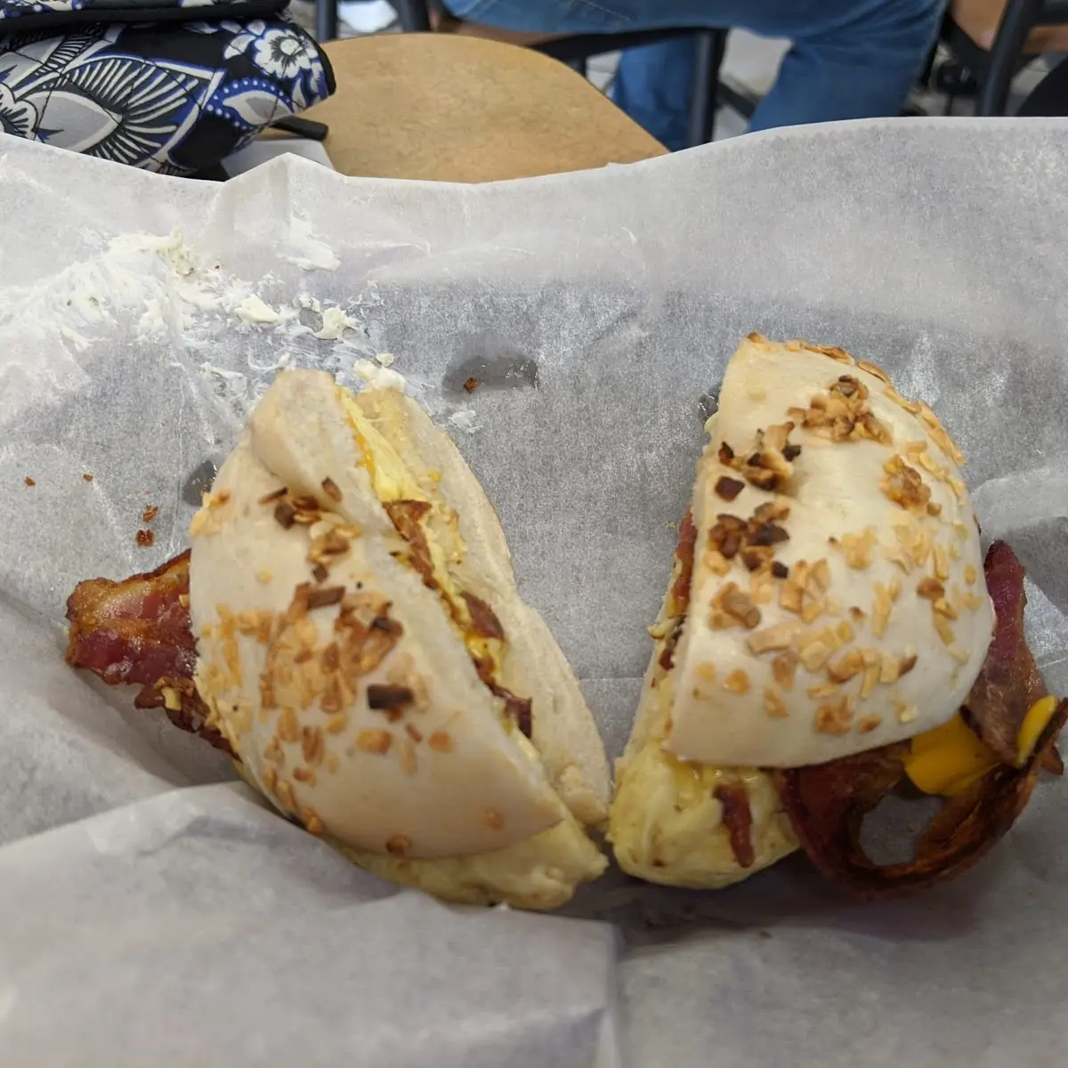 Bacon Egg Cheese Onion Bagel