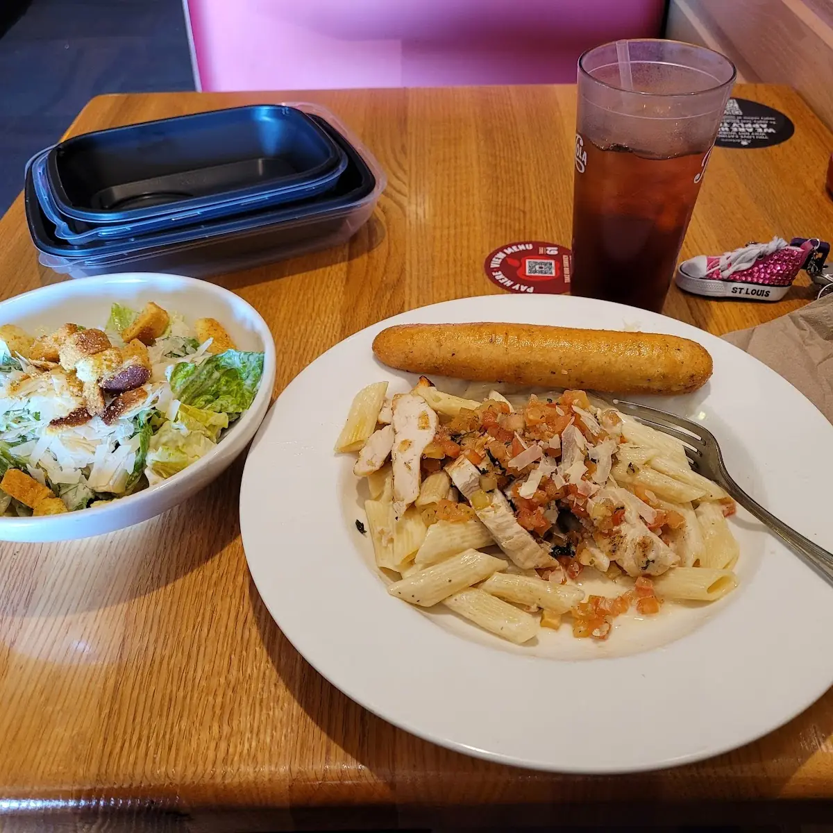 3 Cheese Chicken Penne Pasta with Caesar Side Salad