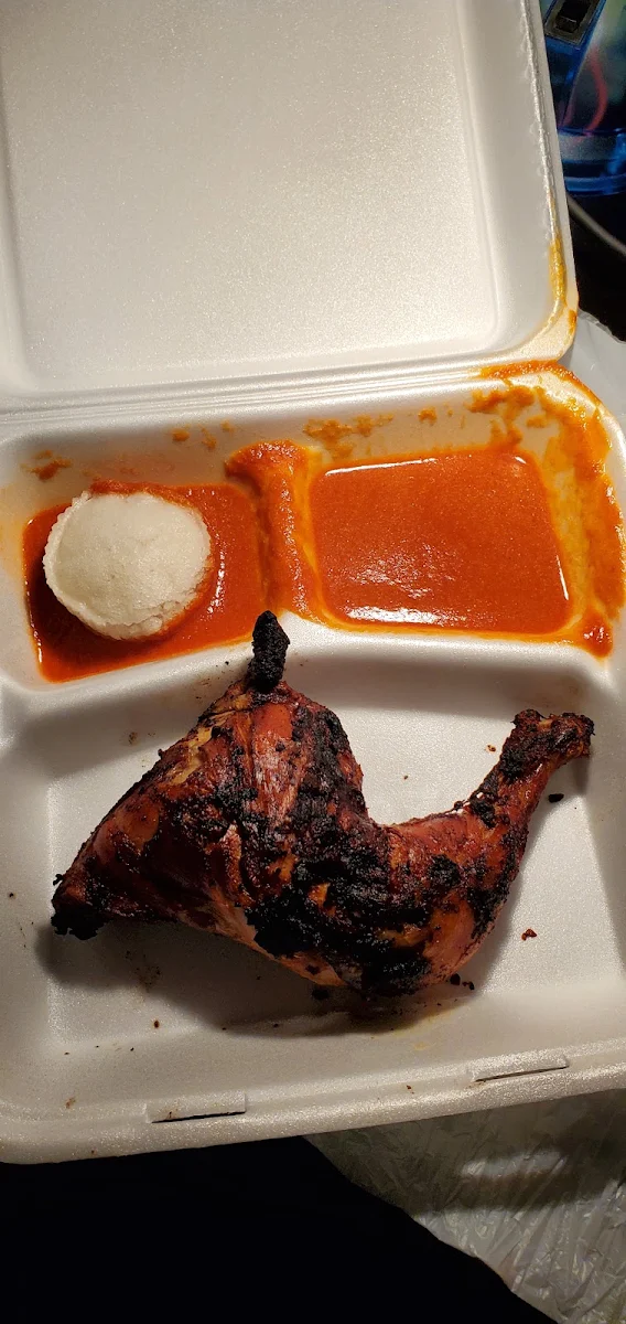 1 4 Chicken with Ablo and Peanut Sauce