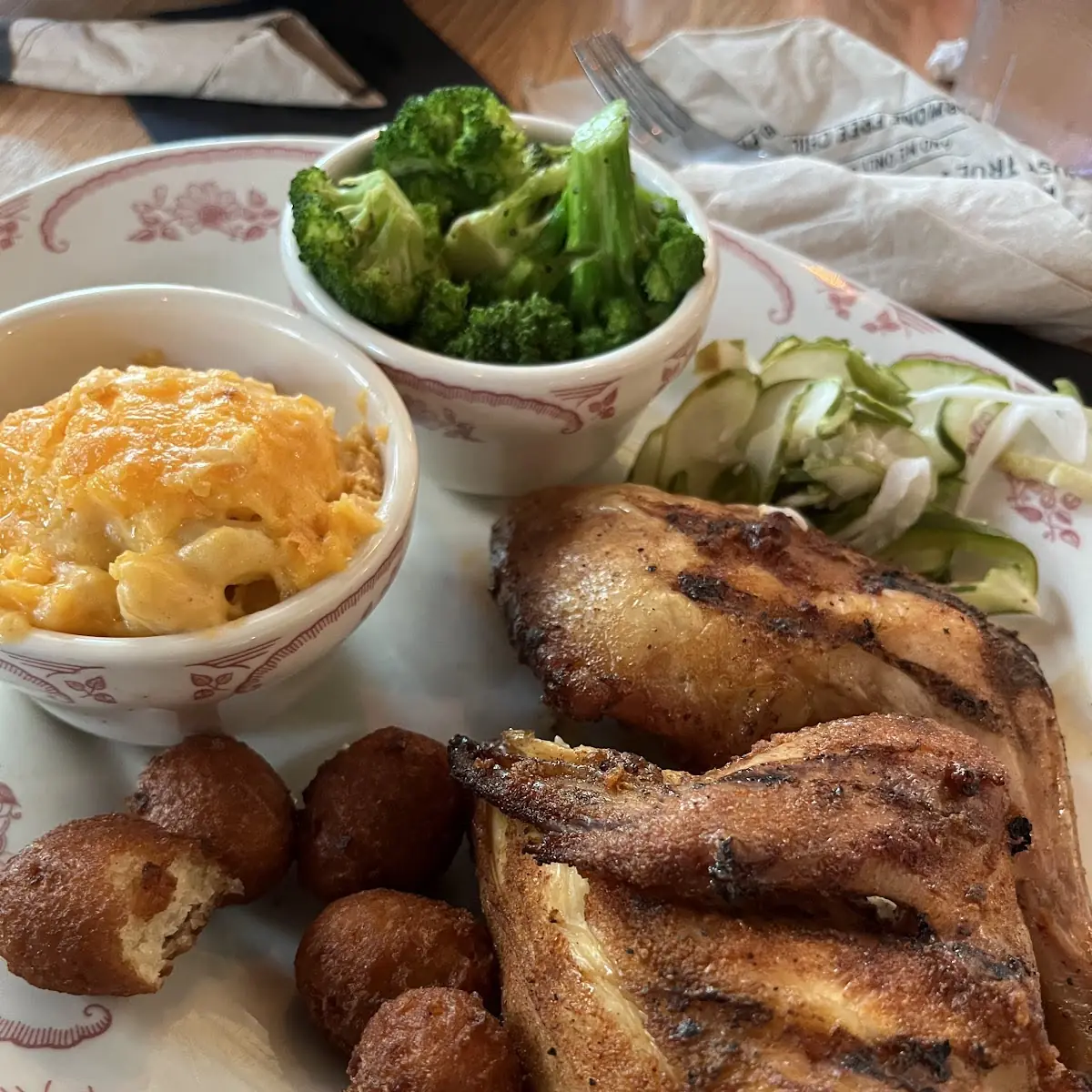 Chicken Broccoli and Mac and Cheese