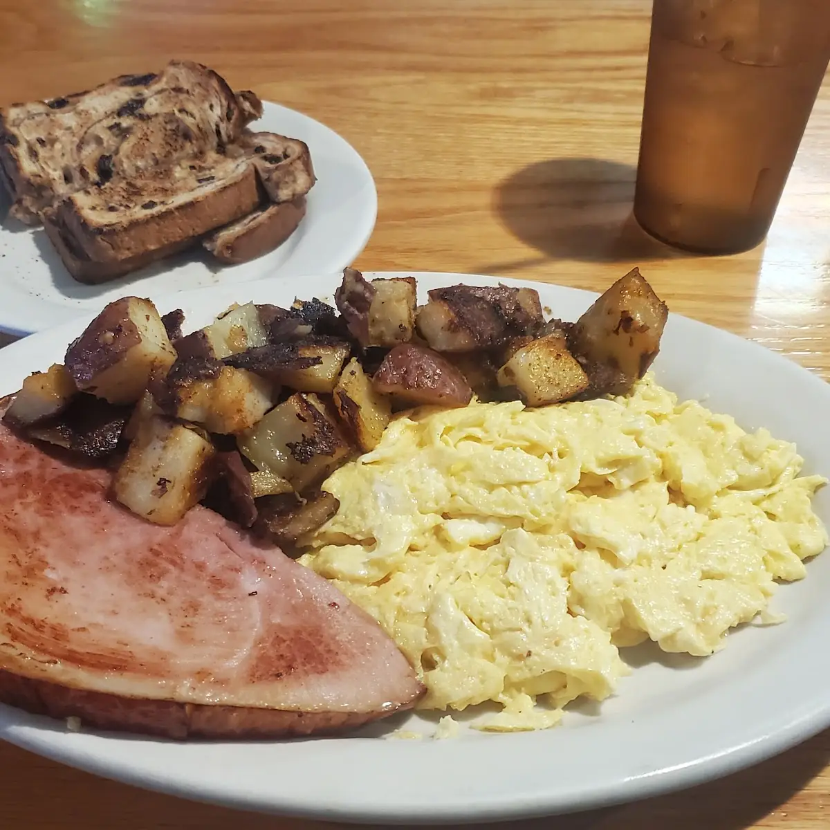 Scrambled Eggs with Ham Steak