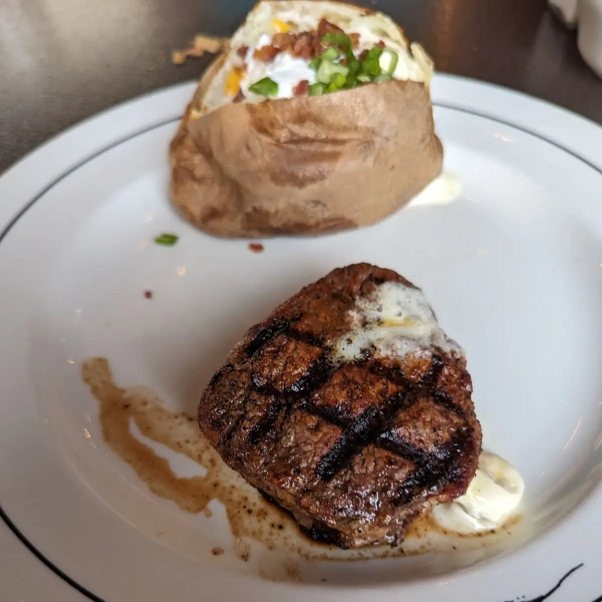 6oz Filet Mignon with a Loaded Baked Potato