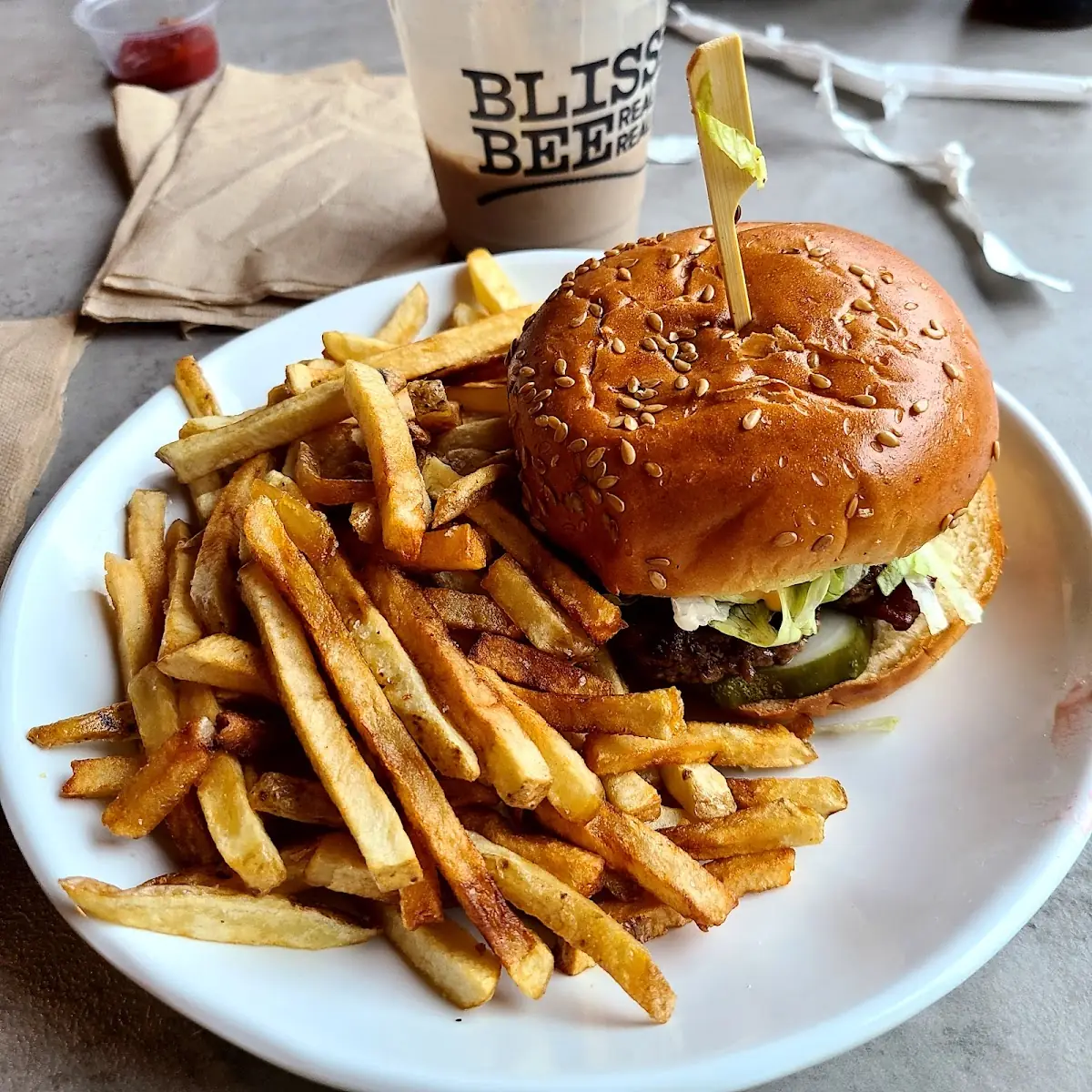 Burger with French Fries