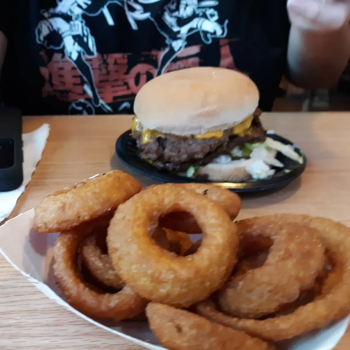 Double Cheeseburger and Onion Rings