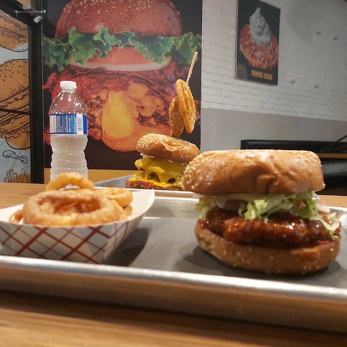 Nashville Chicken Burger with Onion Rings, Burger Factory - Whitby