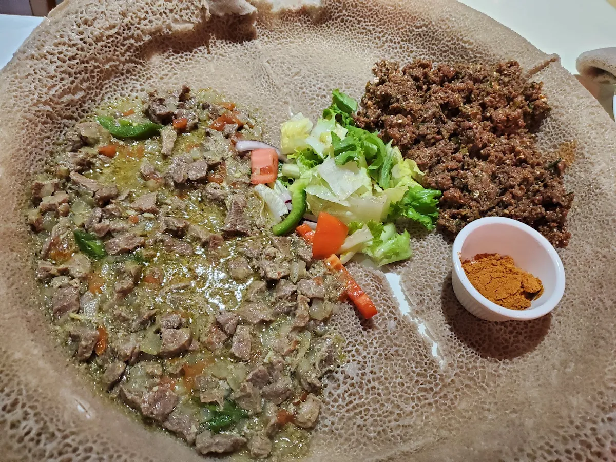 Beef TIBS and Veggie Plate, Sora Restaurant