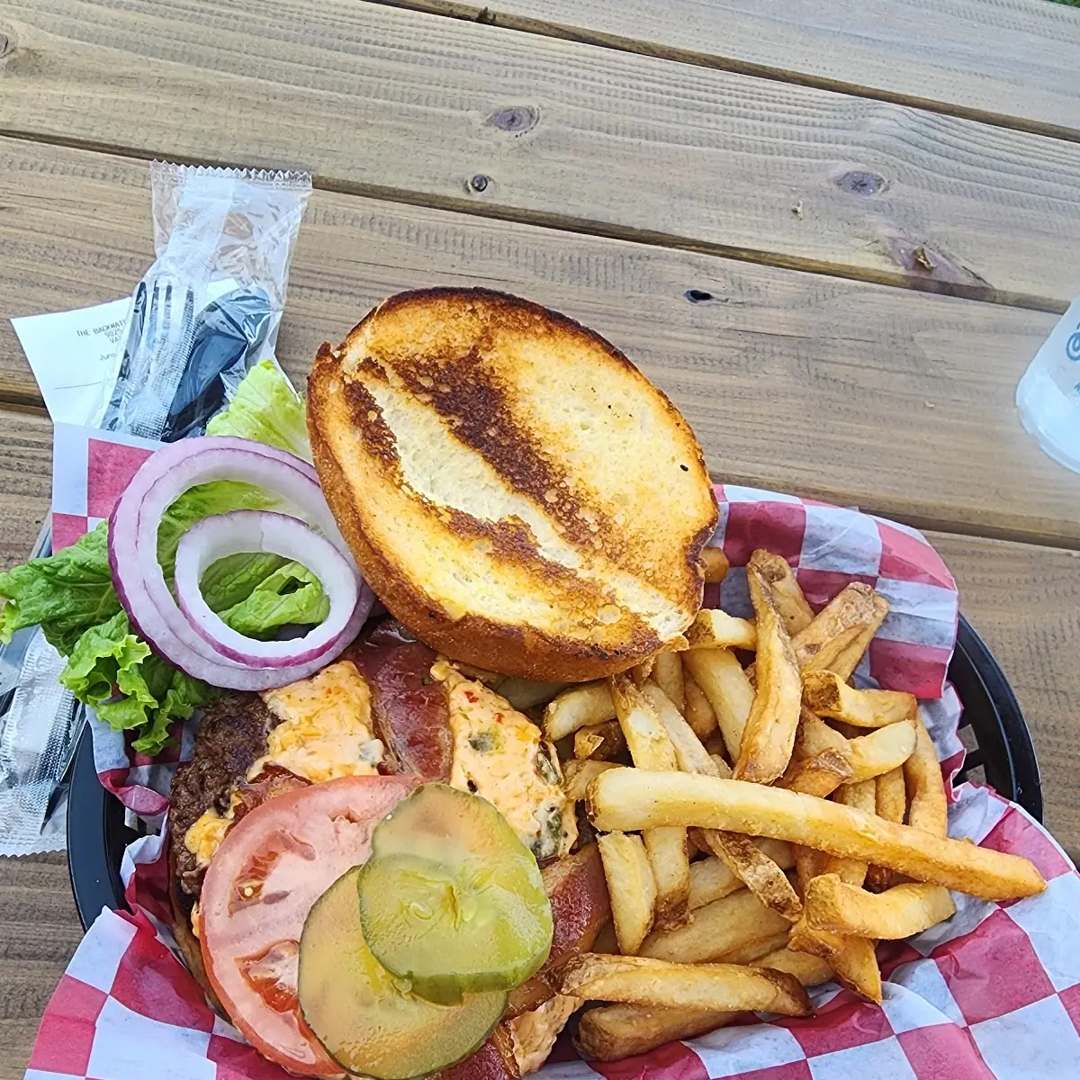 Pimento Cheese Bacon Cheeseburger