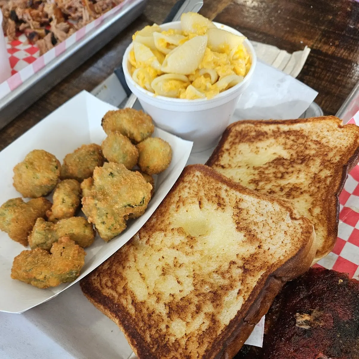 Okra Mac and Cheese Texas Toast