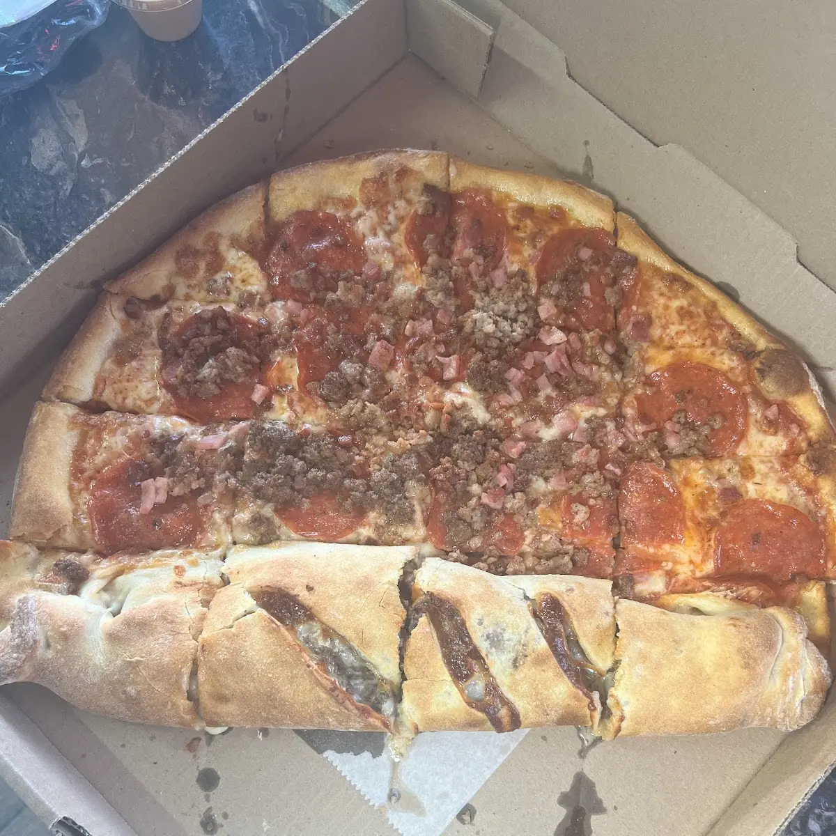 Two Pepperoni Pizza Slices Lunch