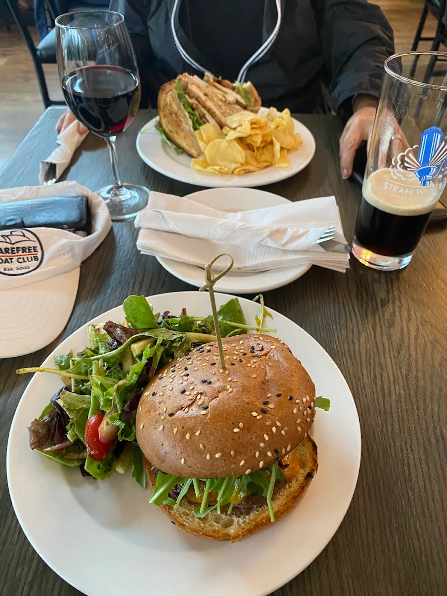 Grilled Chicken Club & Harbour Burger, Harbour House Tap & Kitchen
