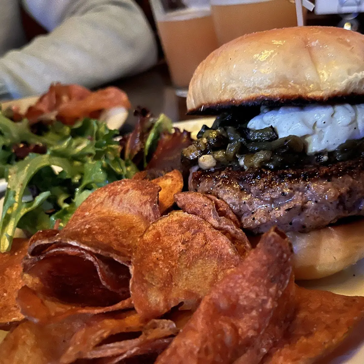 Burger with Green Chiles