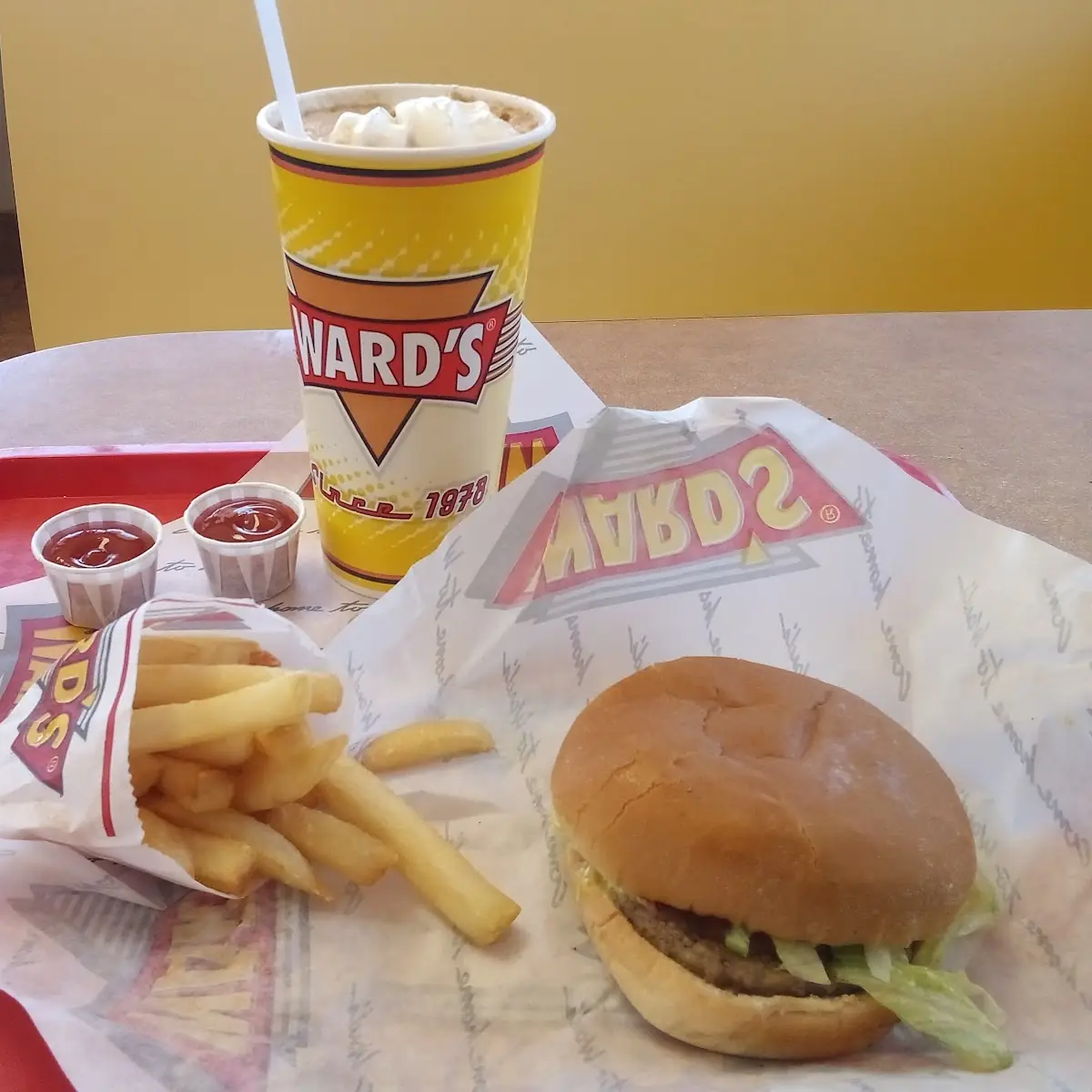 Hamburger and Root Beer Float