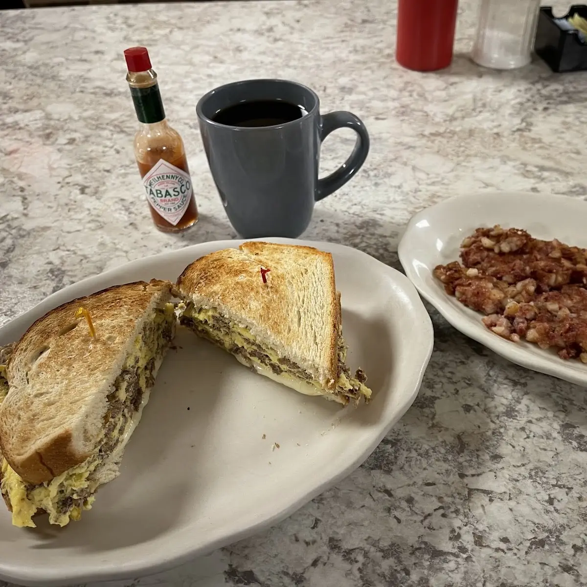 Steak Egg and Cheese Breakfast Sandwich