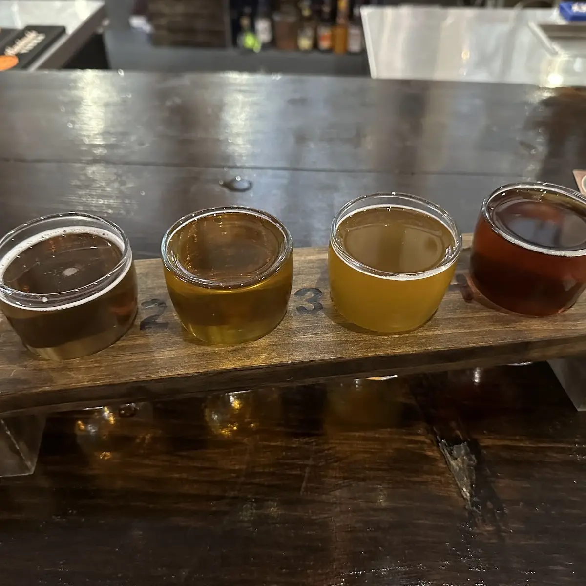 Beer Flight and Pizza