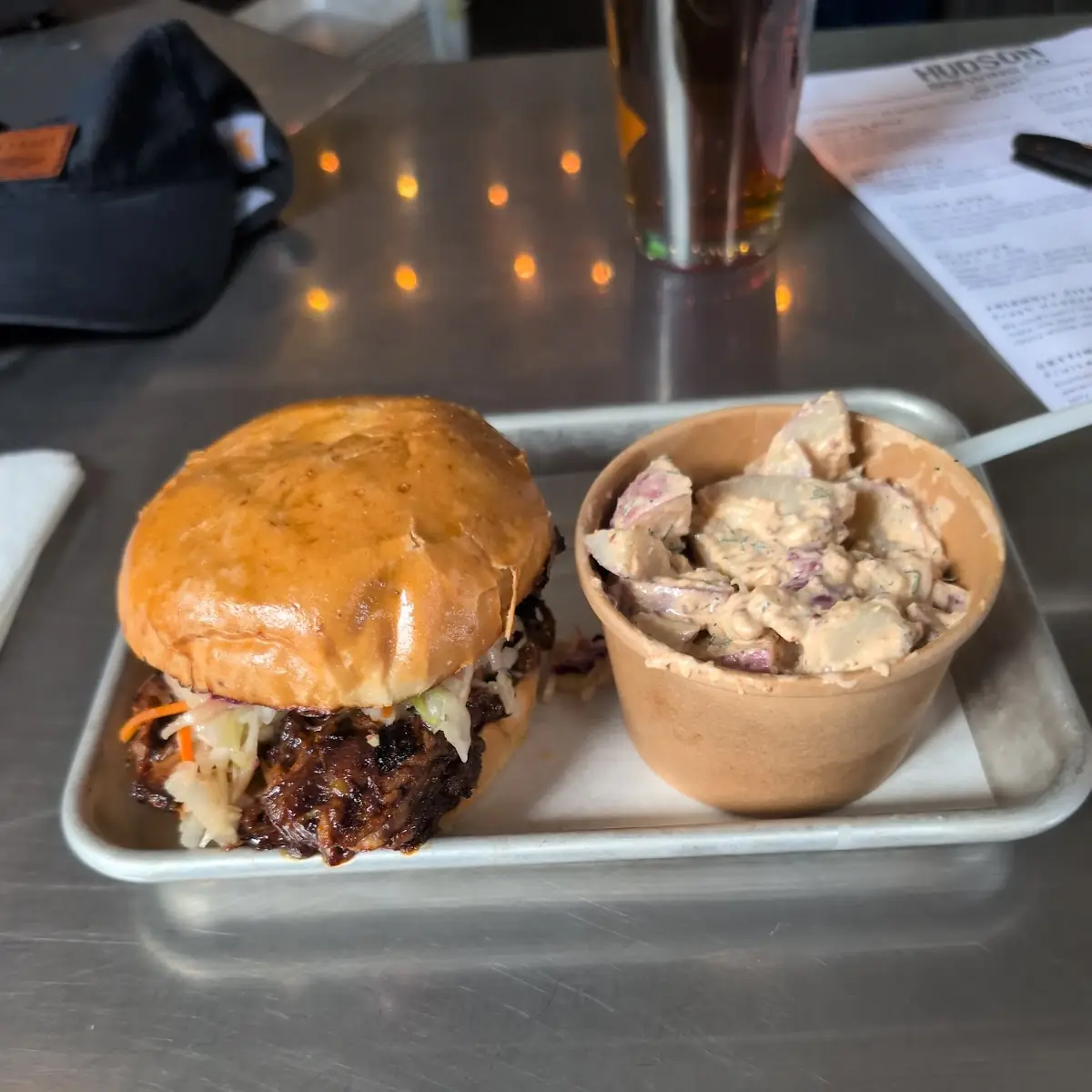 Pulled Pork Sandwich with Potato Salad