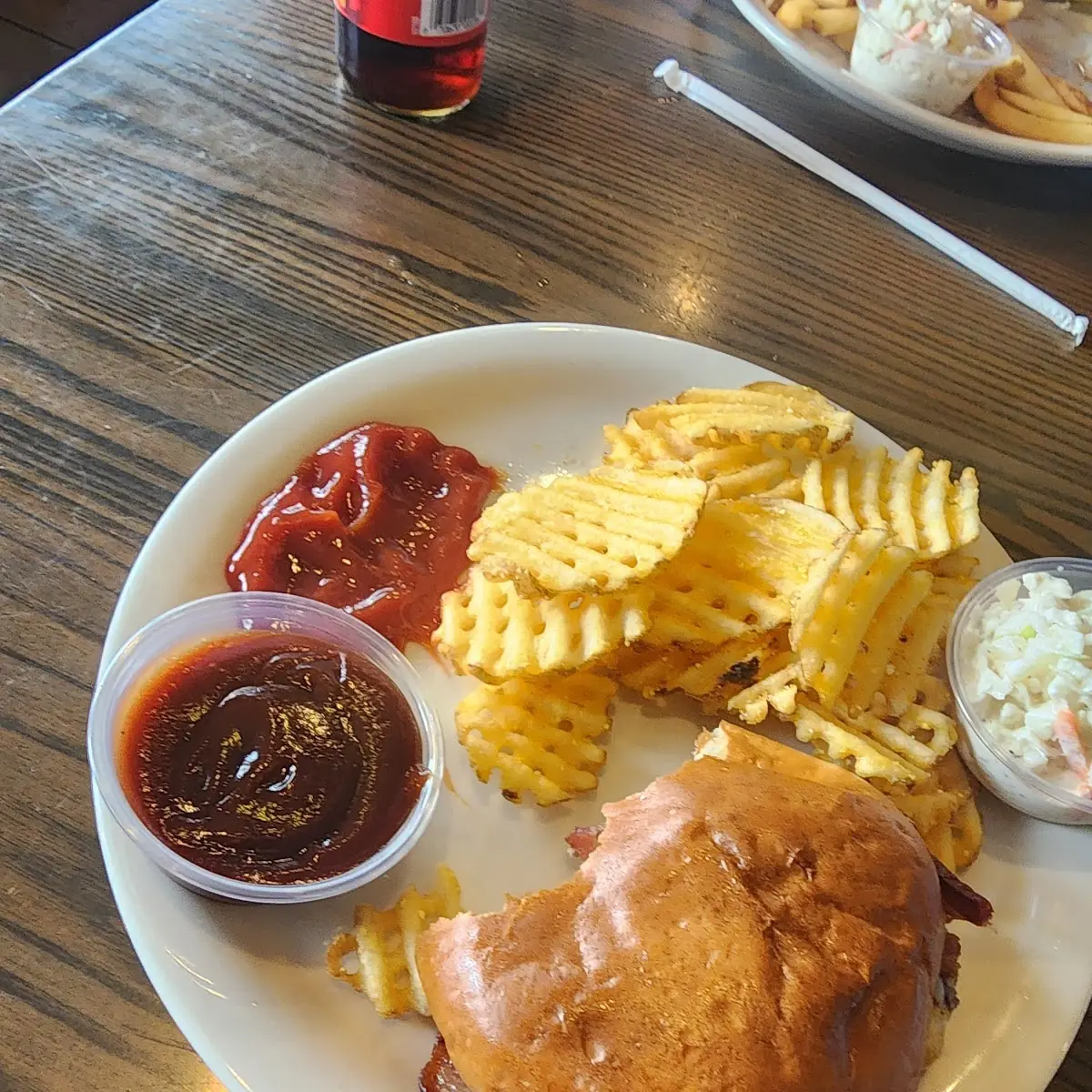 Bacon Cheese Burger and Fries