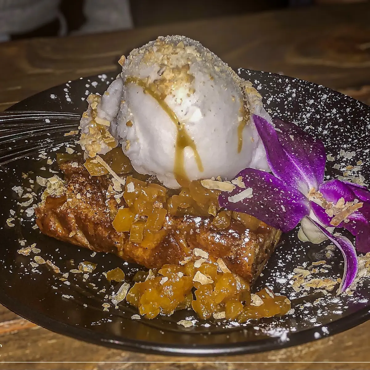 Bread Pudding with Coconut Sorbet