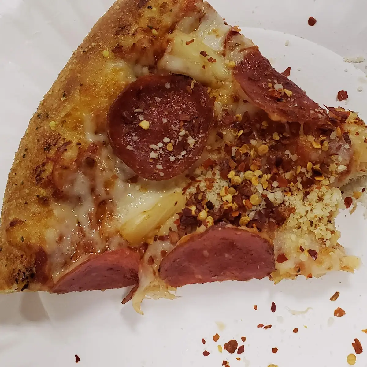 Pepperoni Pizza with Red Pepper Flakes