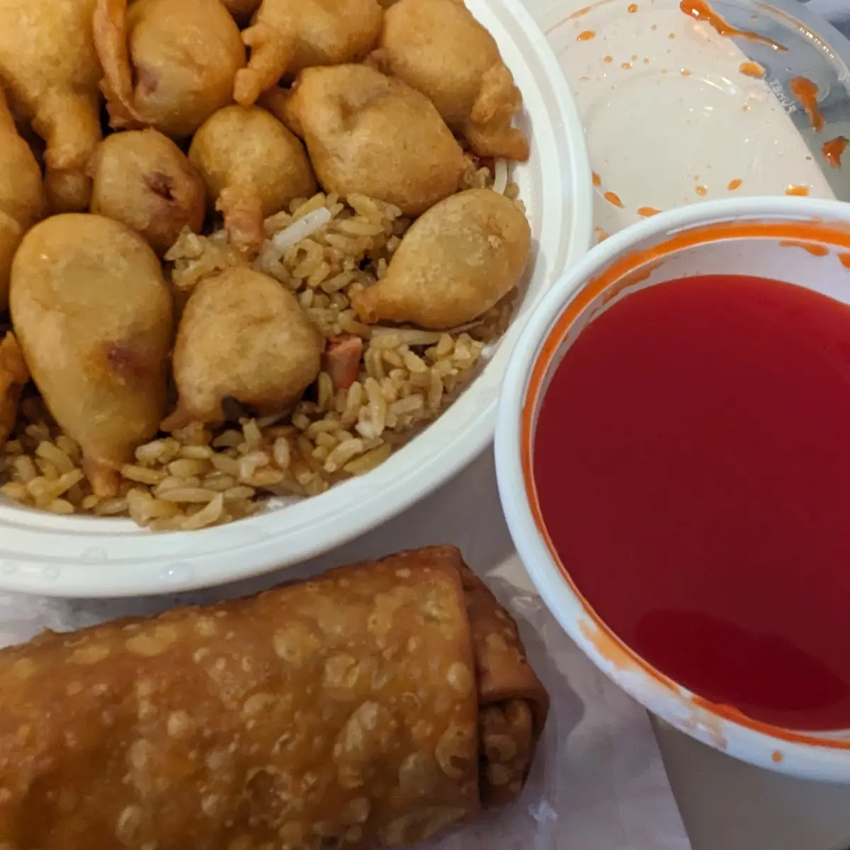 Egg Rolls and Shrimp with Dipping Sauce