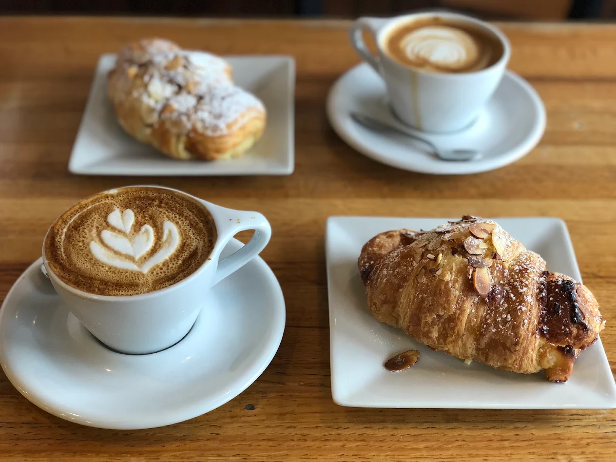 Cortado and Chocolate Croissant