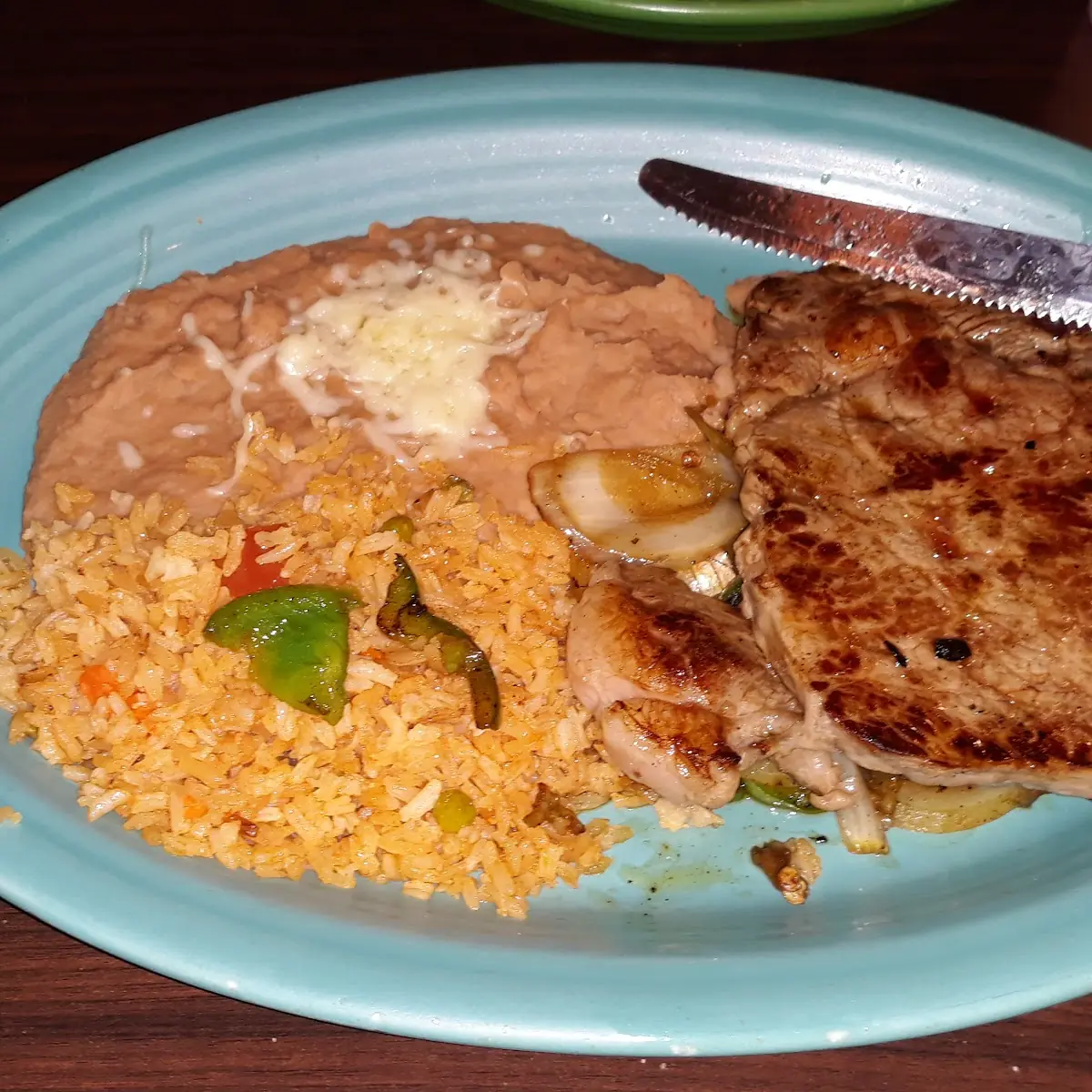 Steak Ranchero w Refried Beans