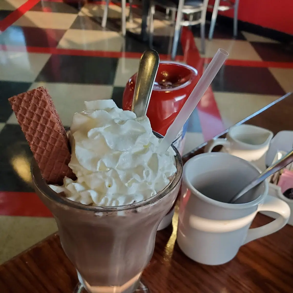 A Chocolate Malt and Strawberry Malt