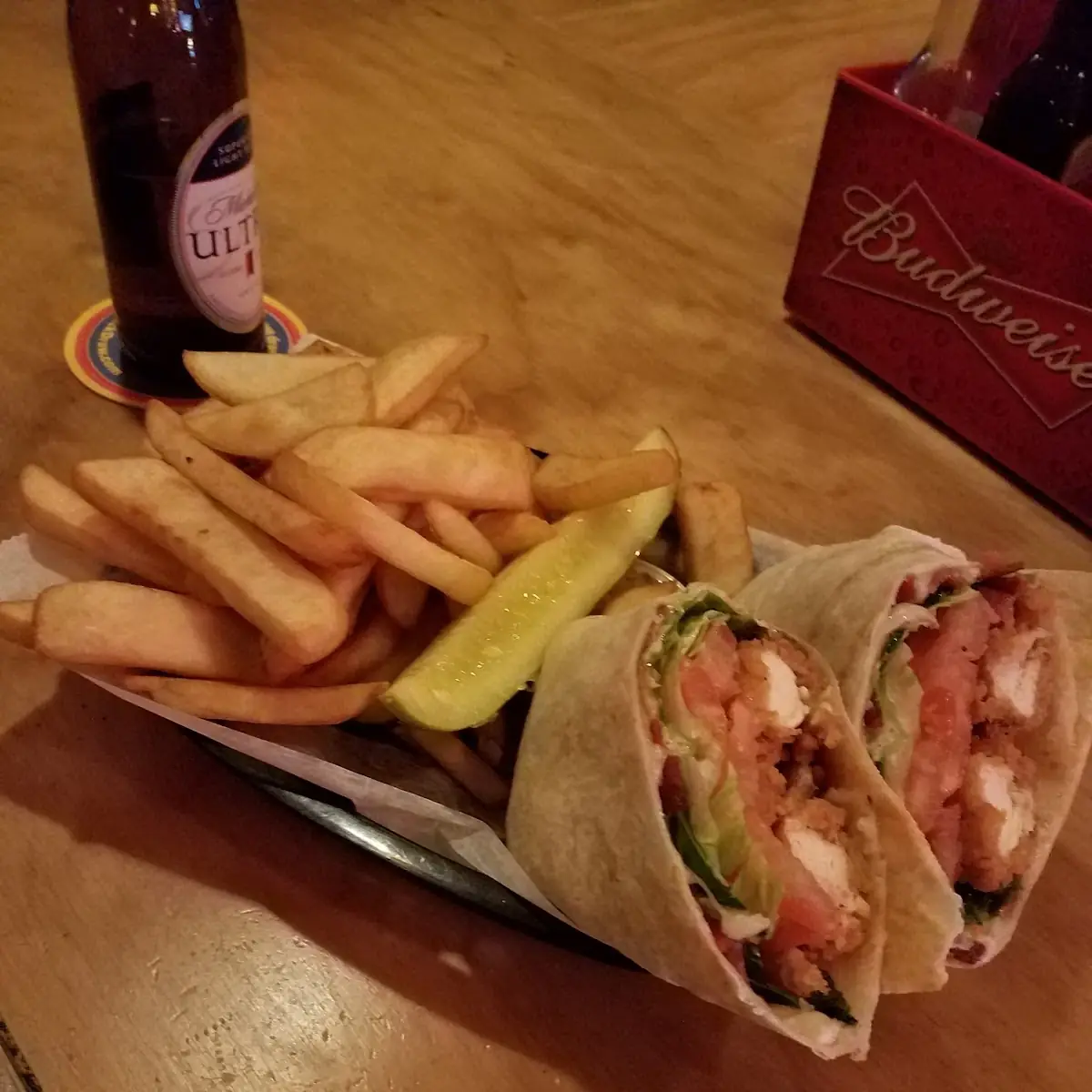Chicken Bacon Ranch Wrap with Steak Fries