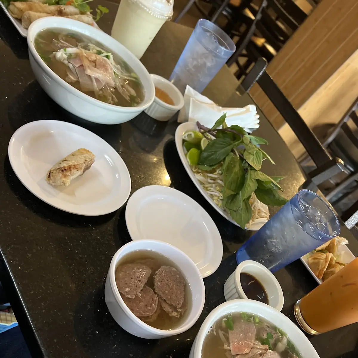 Beef Brisket Noodle Soup and a Soft Drink