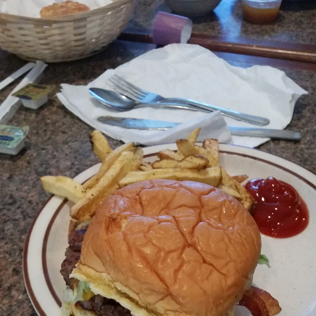 Bacon Cheeseburger and Fries