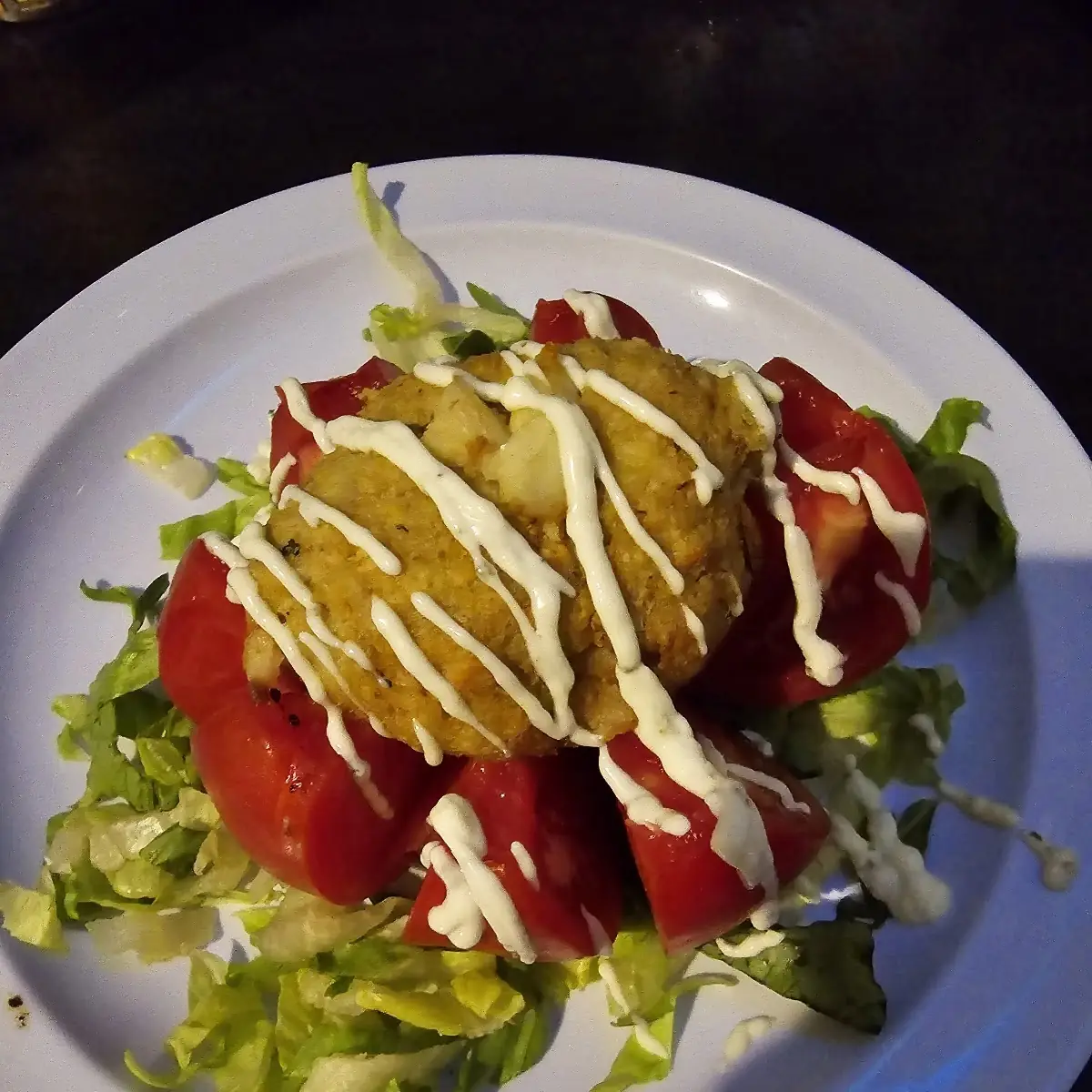 Crab Cake Stuffed Tomato