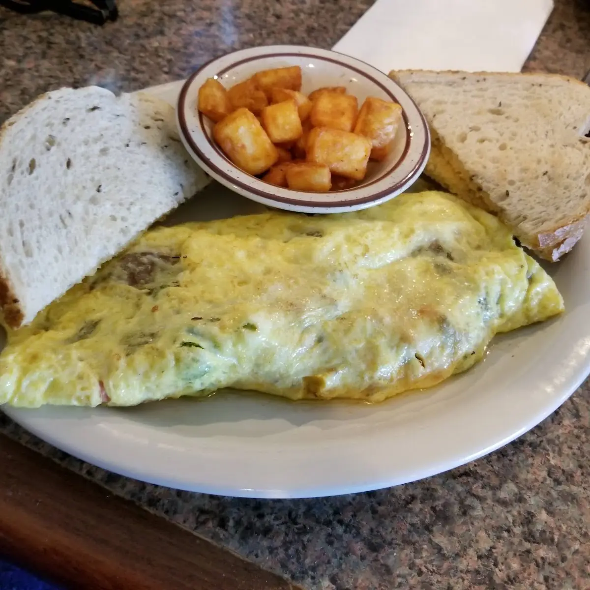 Meat Lovers Omelette Hash Browns