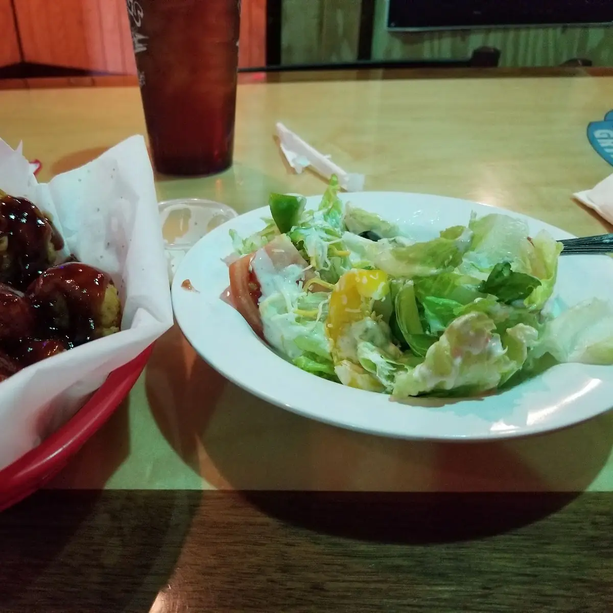 Boneless Wings and Side Salad