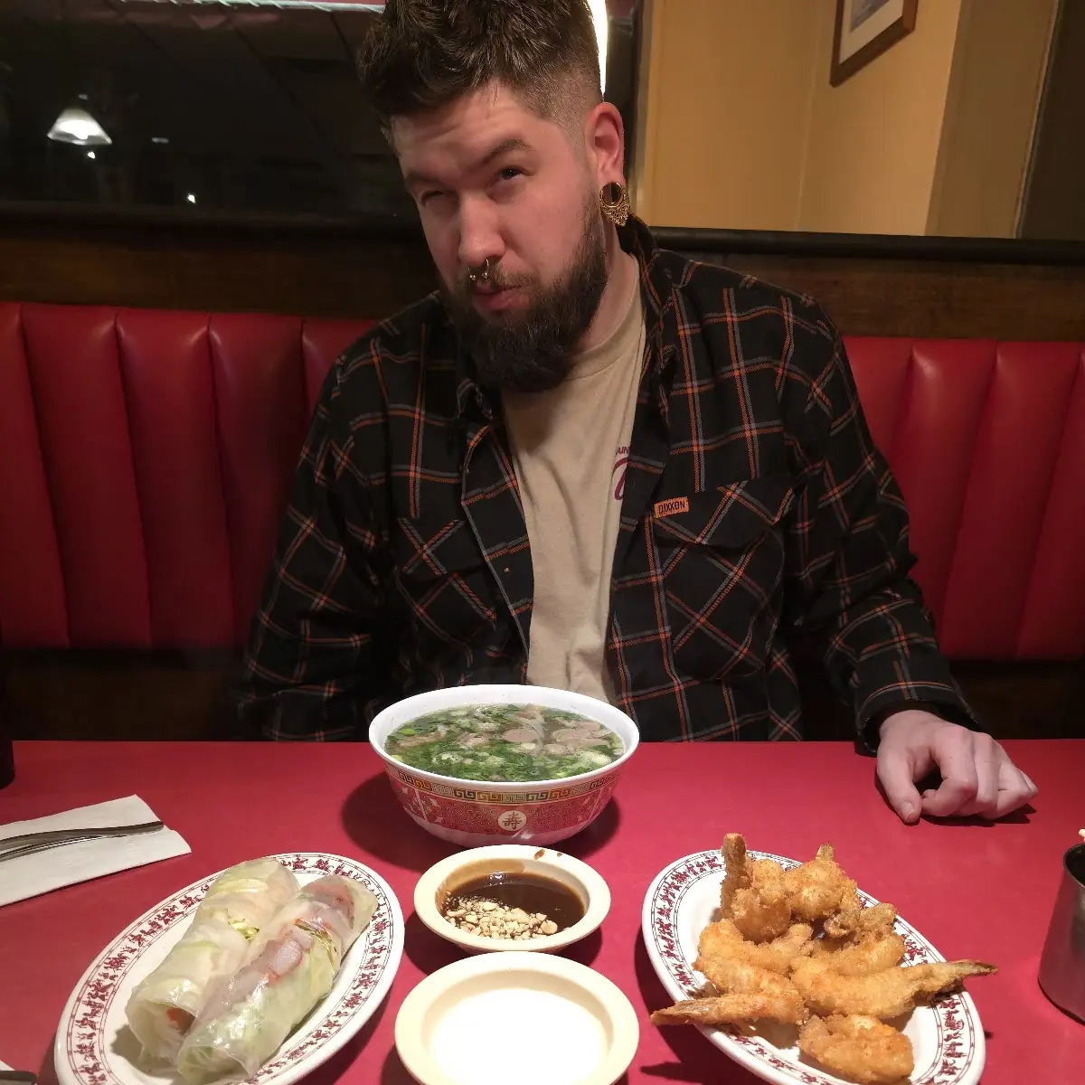 Combination Pho Coconut Shrimp Spring Roll