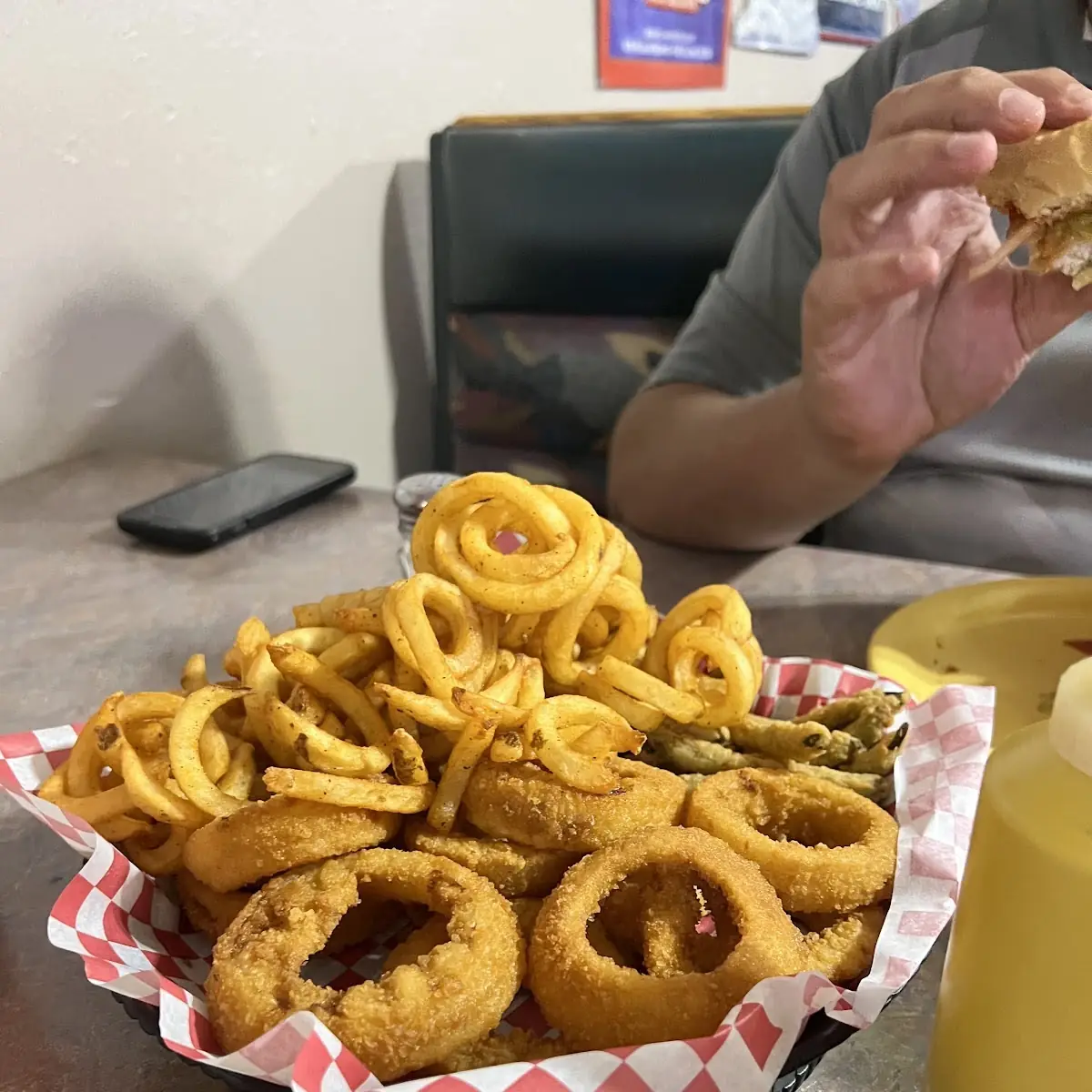 Onion Rings and Curly Fries