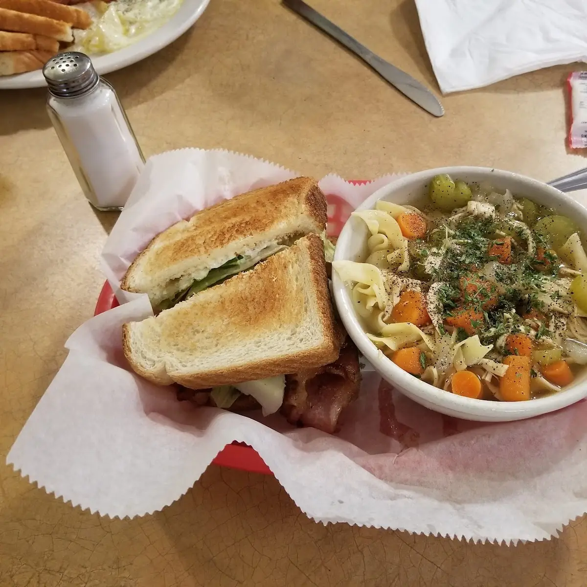 blt with Chicken Noodle Soup