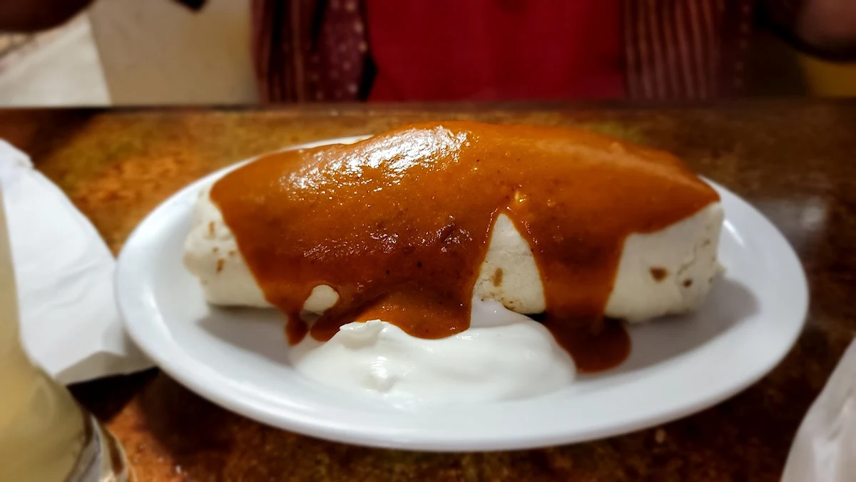 Chicken Burrito Supreme with Red Sauce