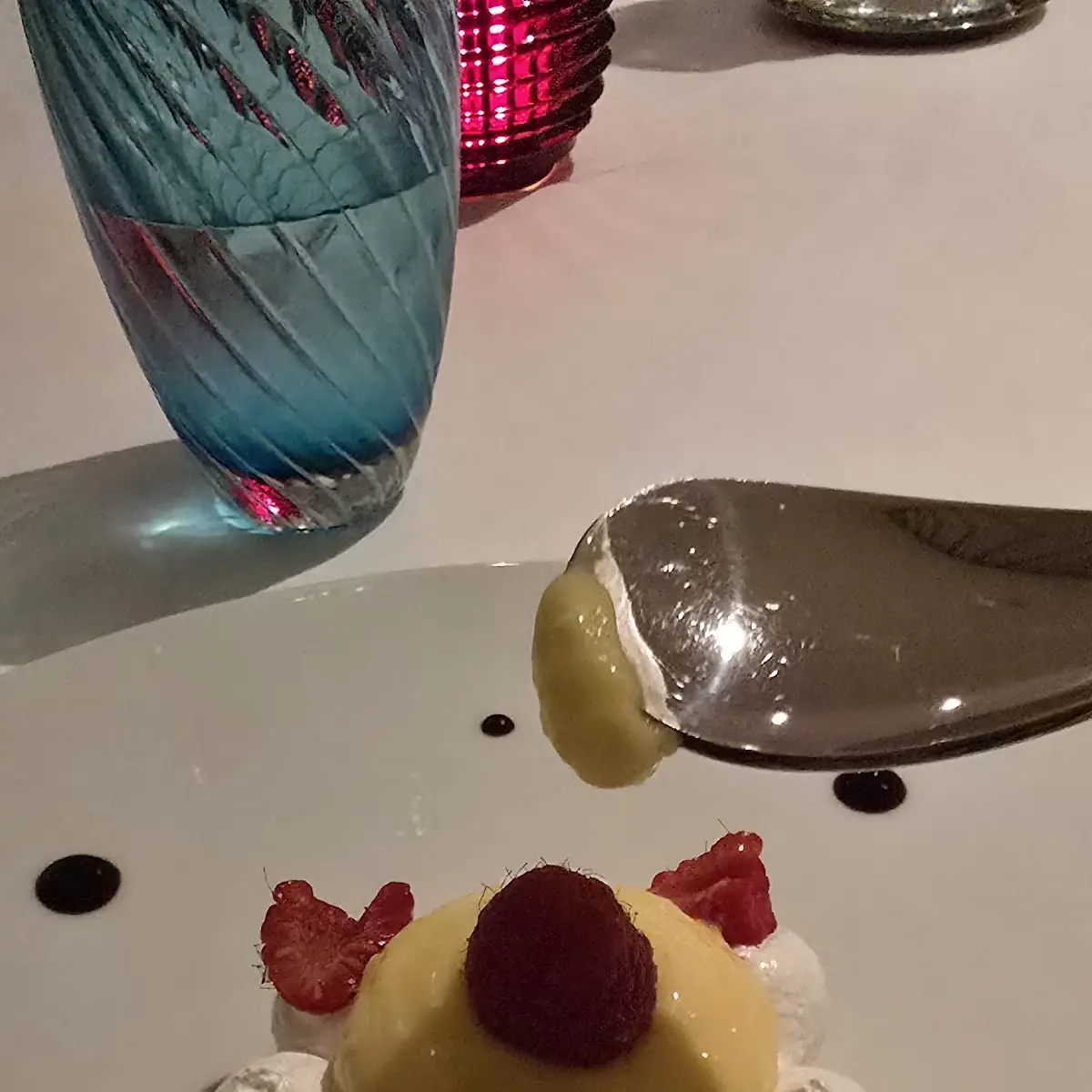 Lemon Custard Tart with Raspberry Coulis